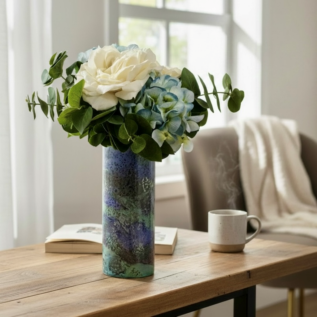 Amethyst Swirl Glass Vase Collection