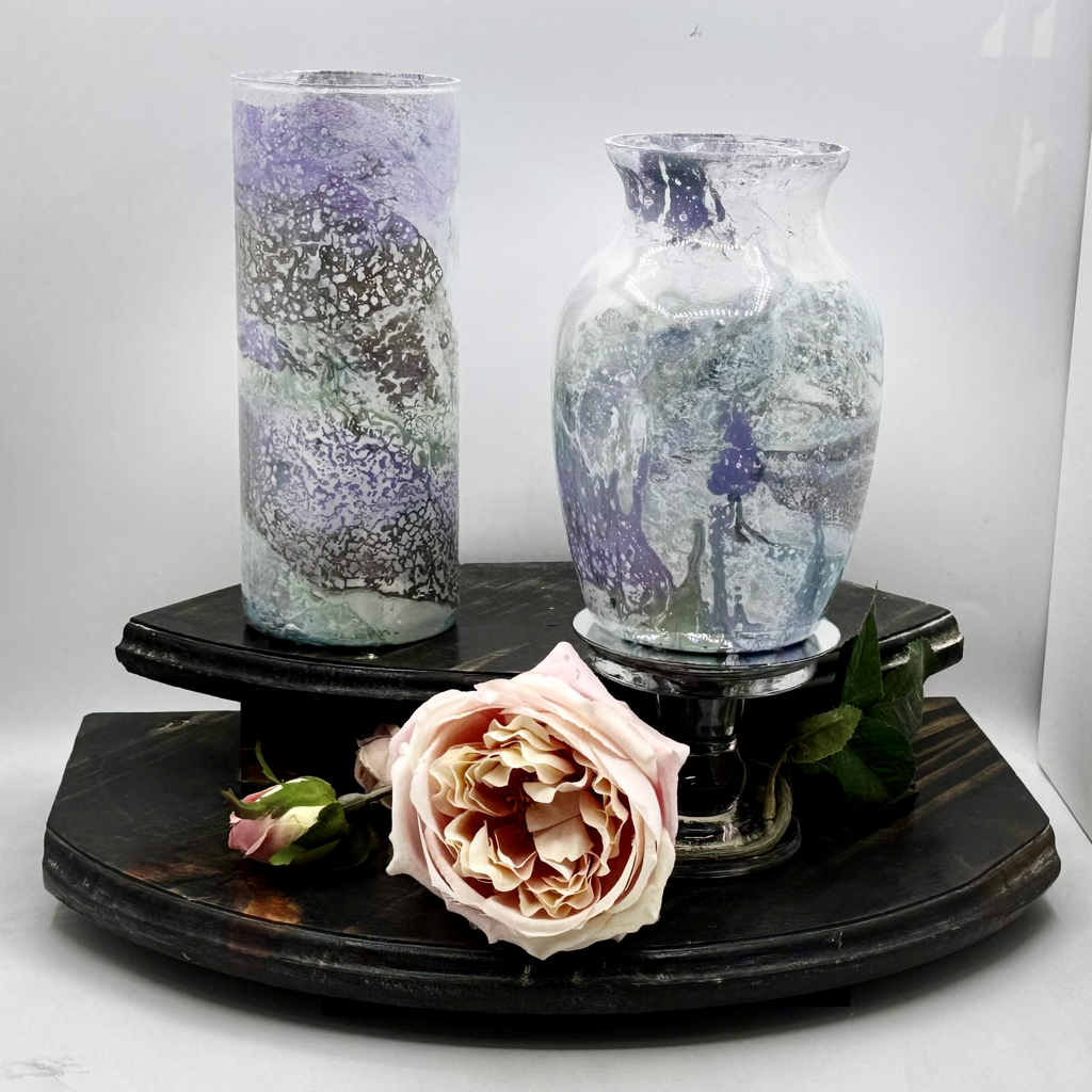 Amethyst Swirl Glass Vase Collection