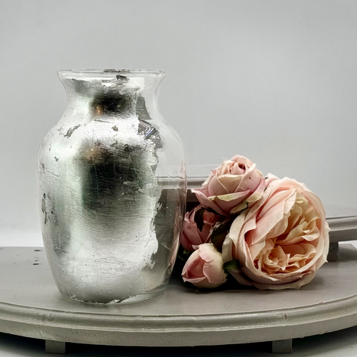 Antiqued Sterling Glass Vase Collection