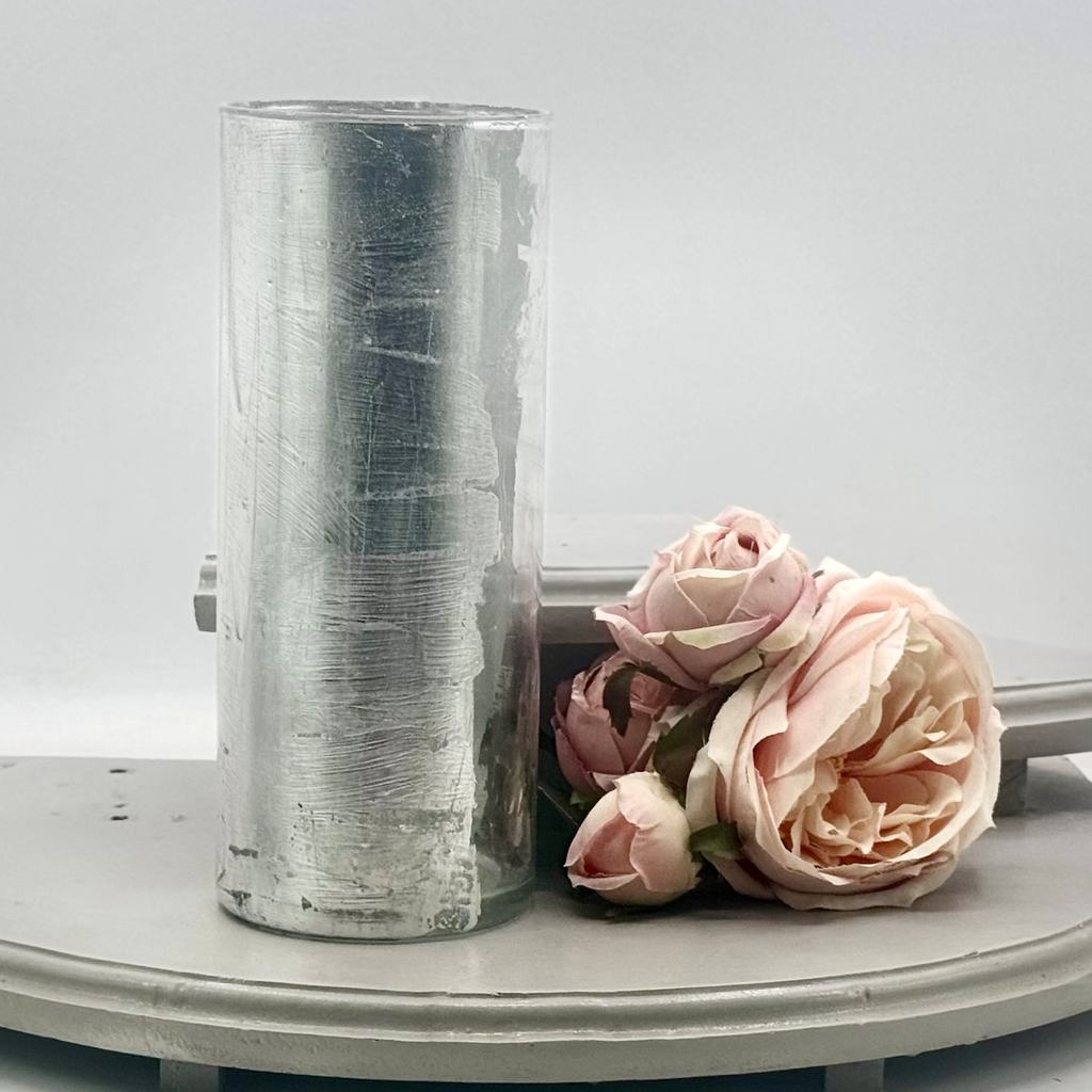 Antiqued Sterling Glass Vase Collection