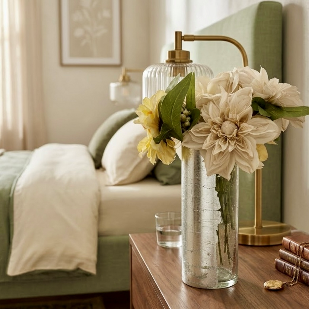 Antiqued Sterling Glass Vase Collection