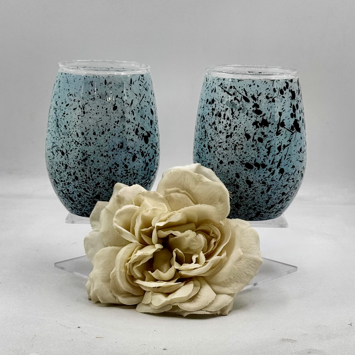 Artistic Splatter Stemless Wine Glass