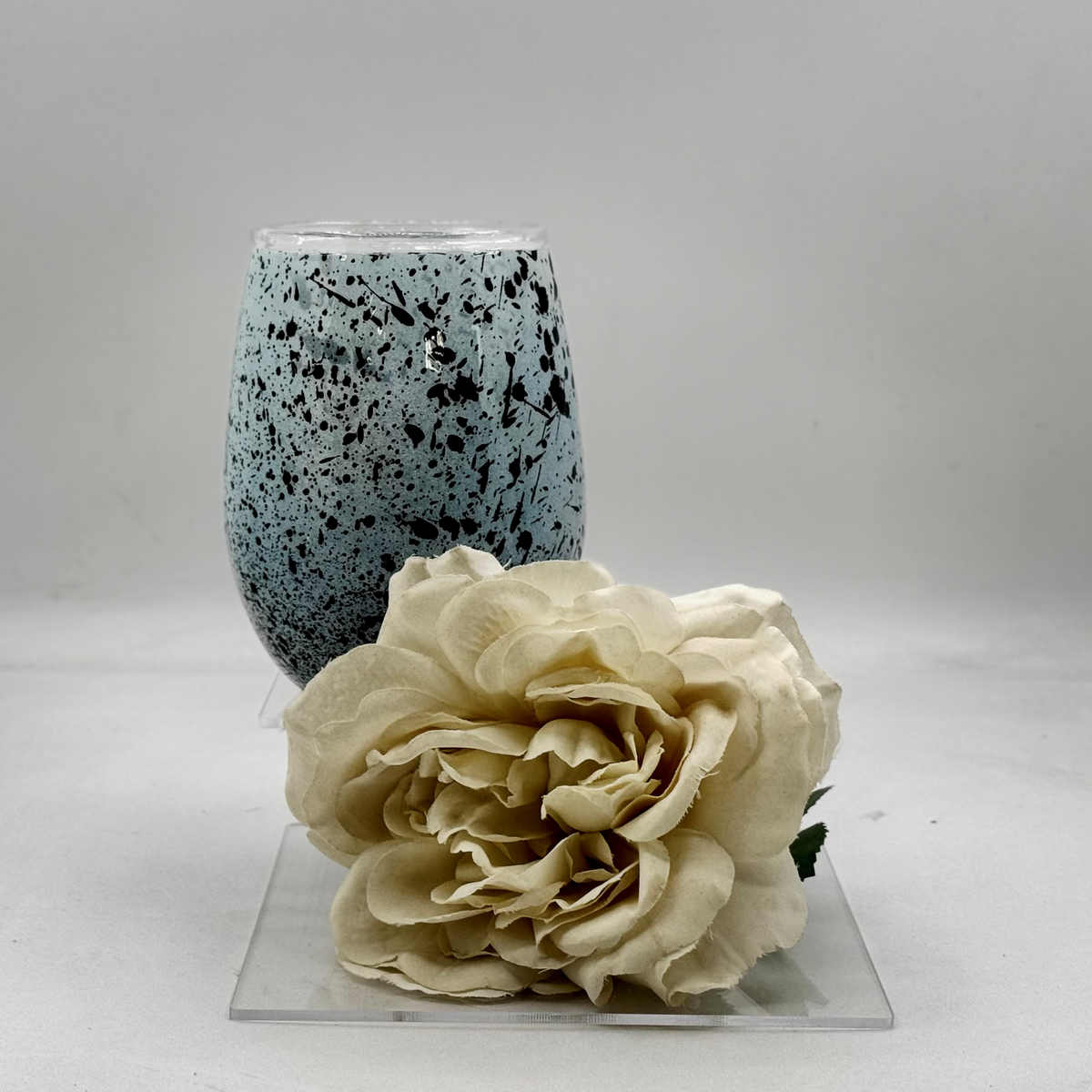 Artistic Splatter Stemless Wine Glass