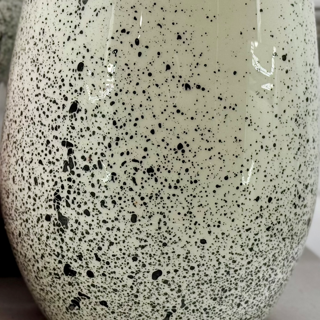 Black & White Splatter Stemless Wine Glass