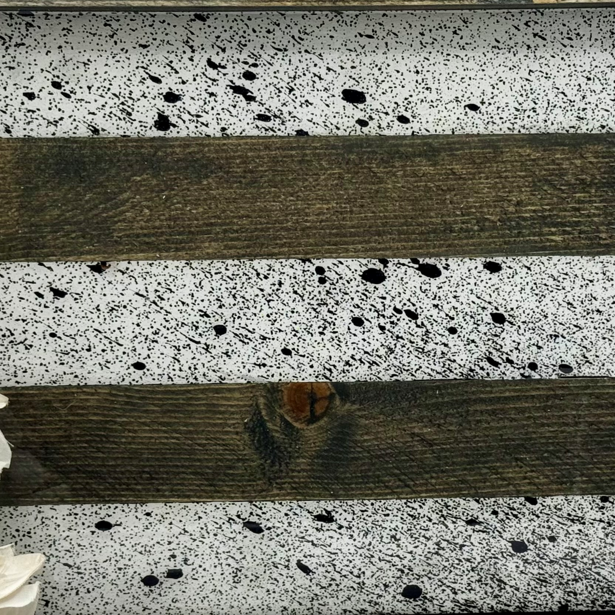 Black & White Splatter Wooden Tray