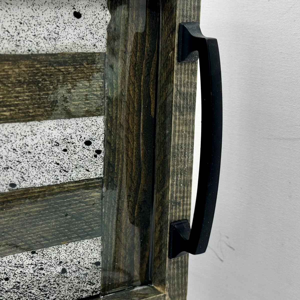 Black & White Splatter Wooden Tray