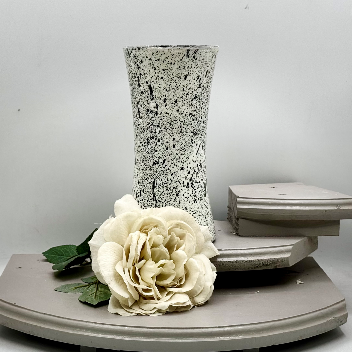 Black & White Splatter  Glass Vase Collection