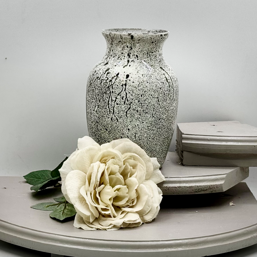 Black & White Splatter  Glass Vase Collection