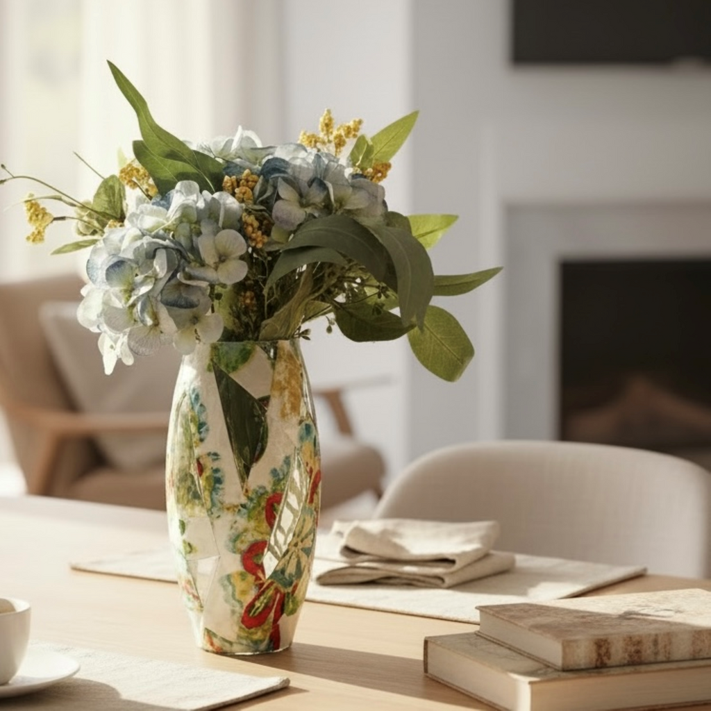 Botanical Tapestry Glass Vase Collection