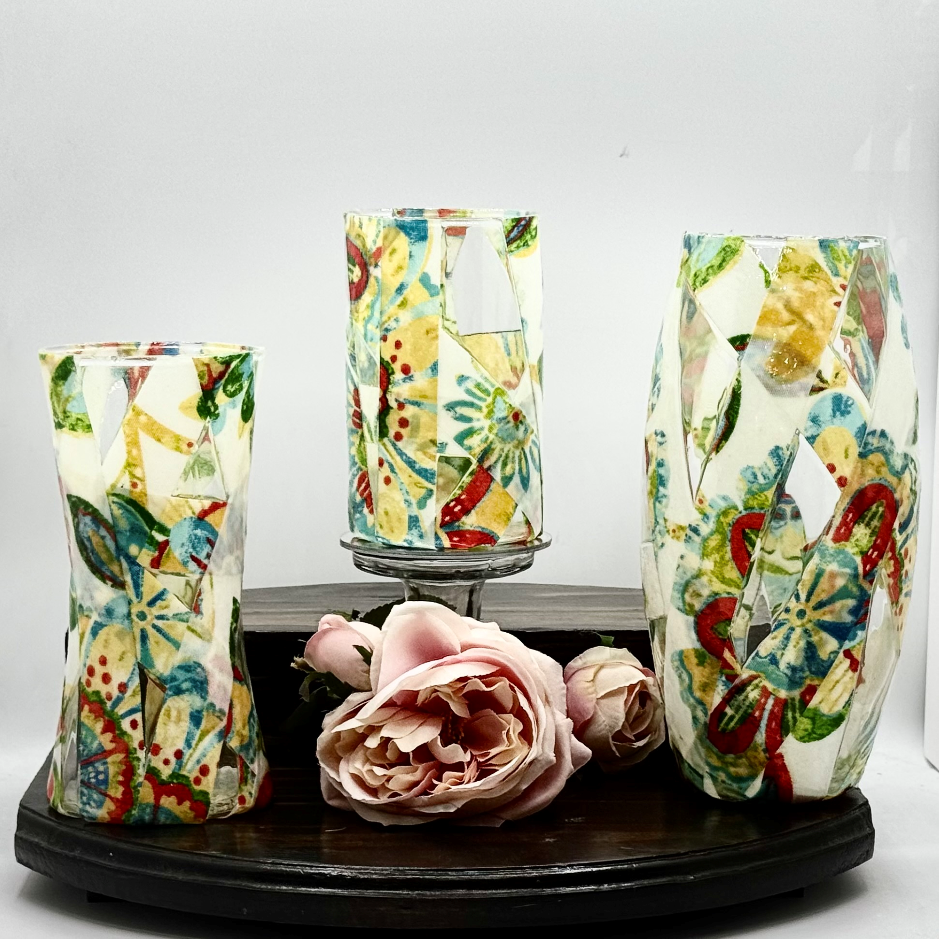 Botanical Tapestry Glass Vase Collection