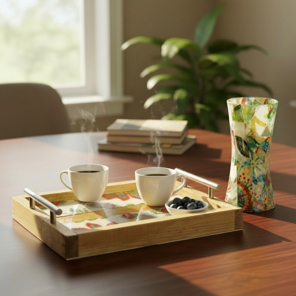 Botanical Tapestry Wooden Tray
