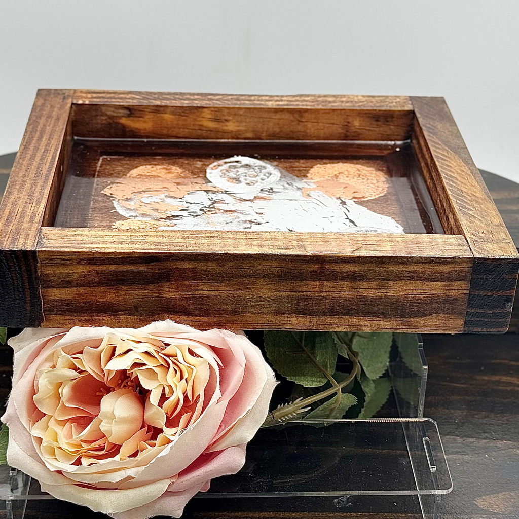 Brushed Bronze Wooden Tray