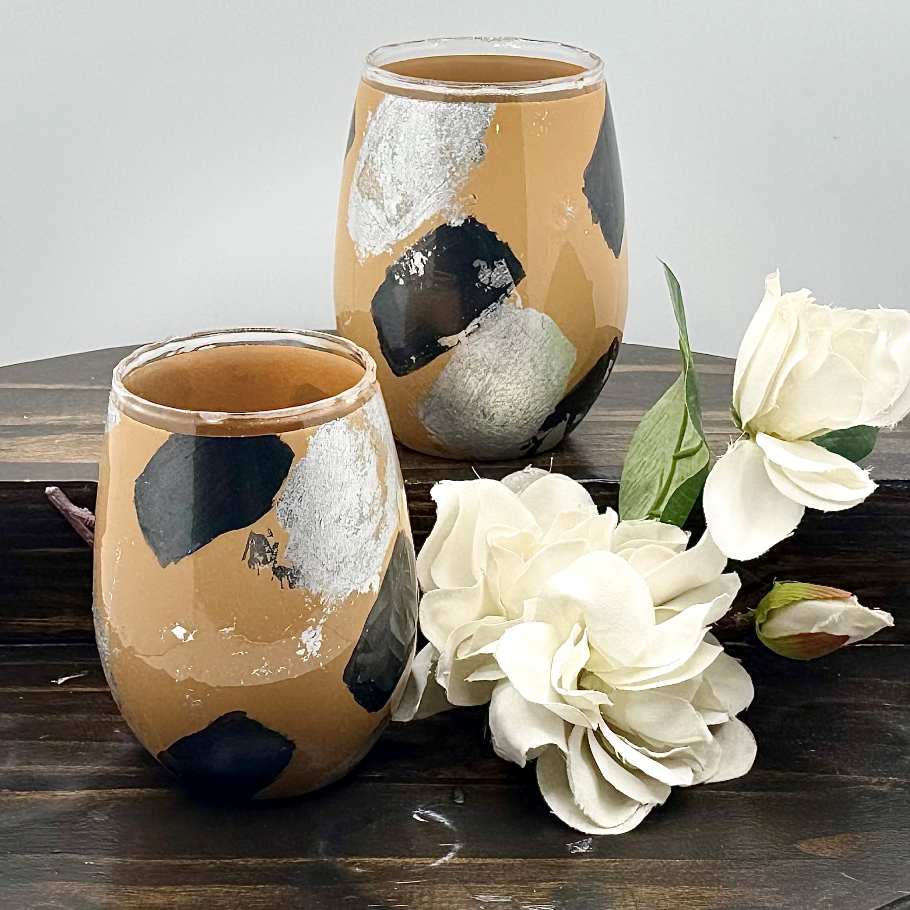 Caramel Silver Stemless Wine Glass