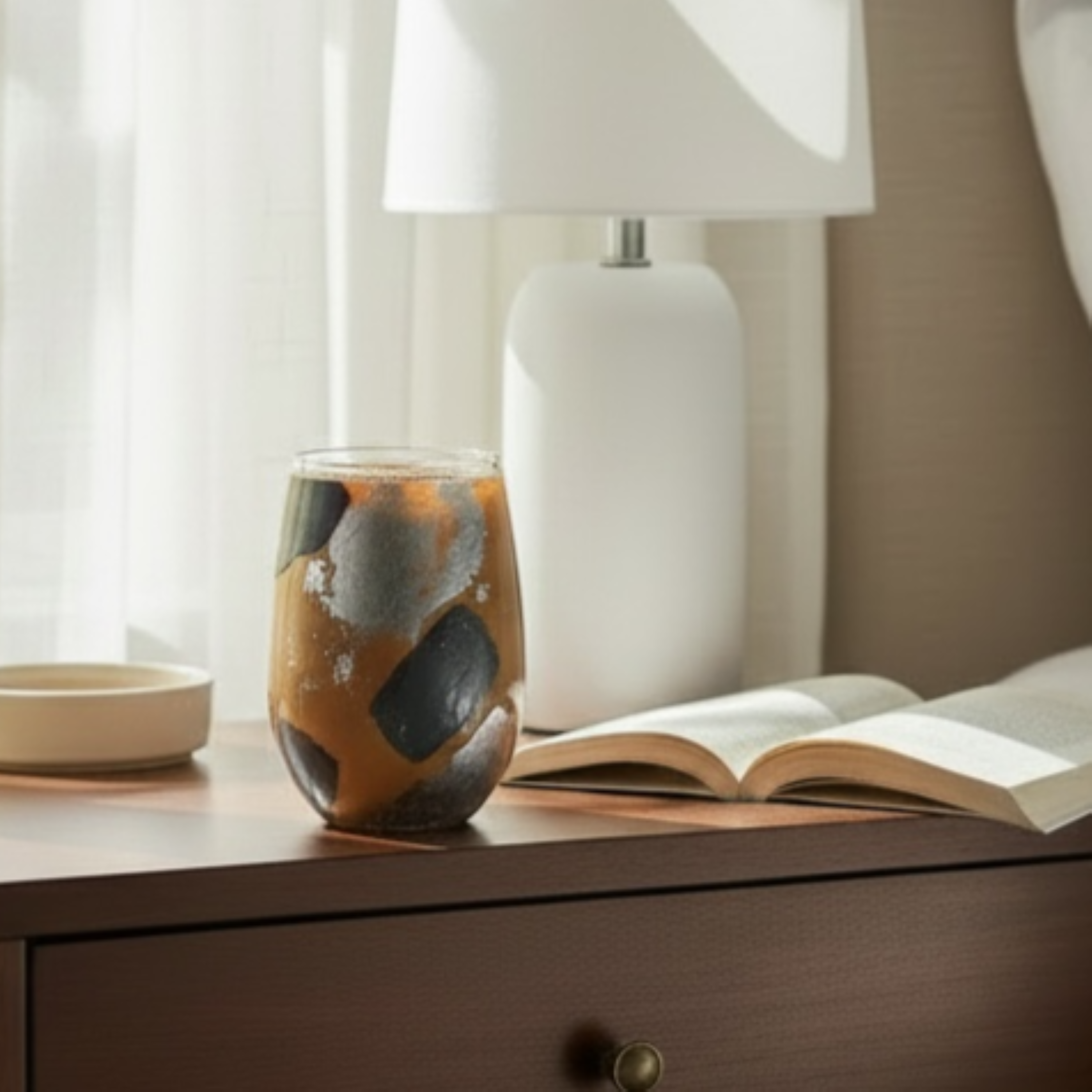 Caramel Silver Stemless Wine Glass
