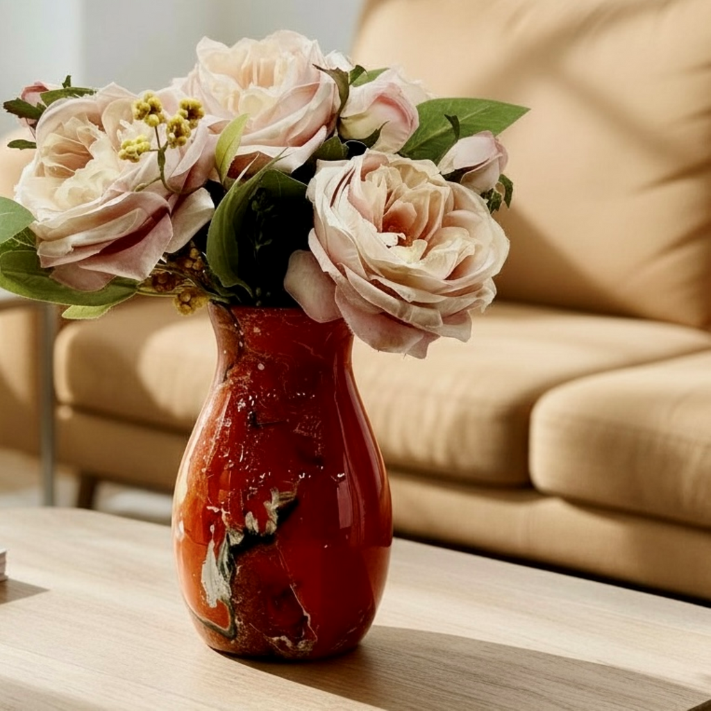 Cardinal Fire Glass Vase Collection