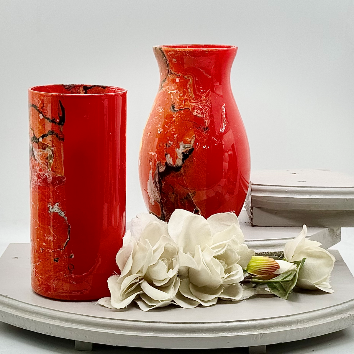 Cardinal Fire Glass Vase Collection