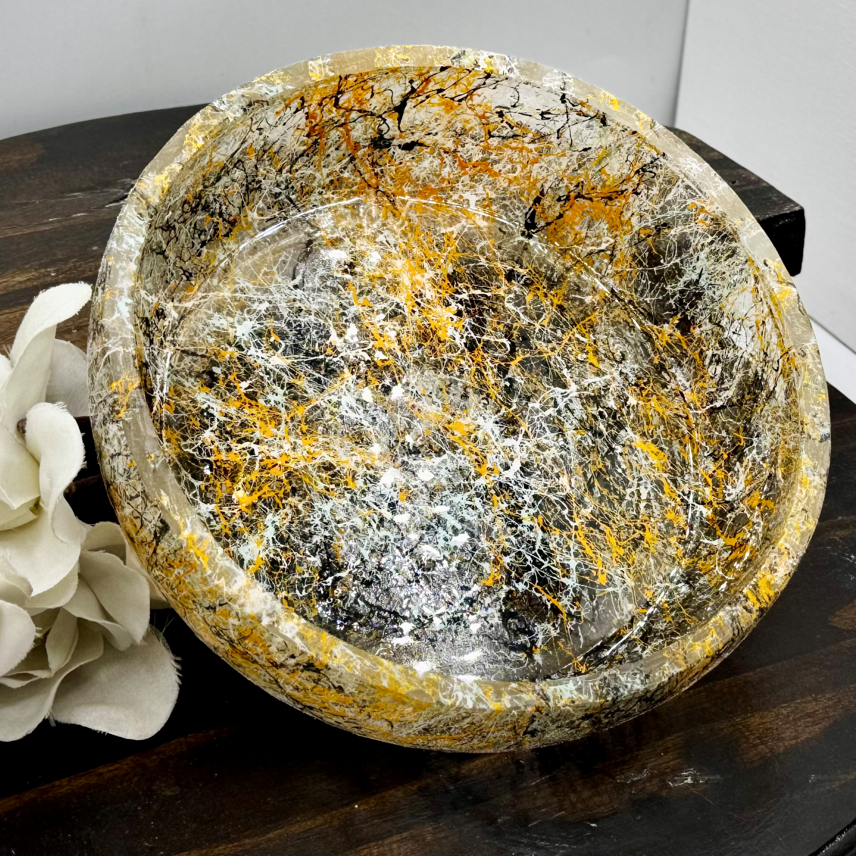 Celestial Splatter Resin Bowl