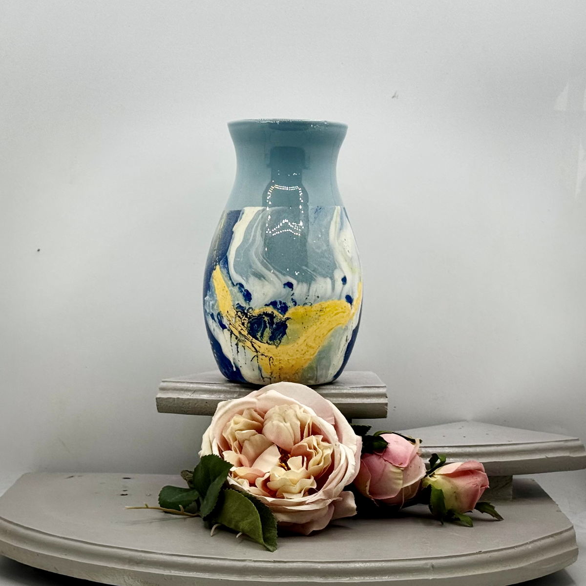 Cerulean Tide Glass Vase Collection