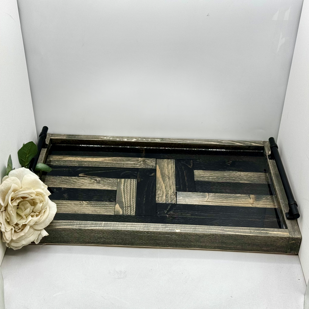 Charcoal Labyrinth Wooden Tray