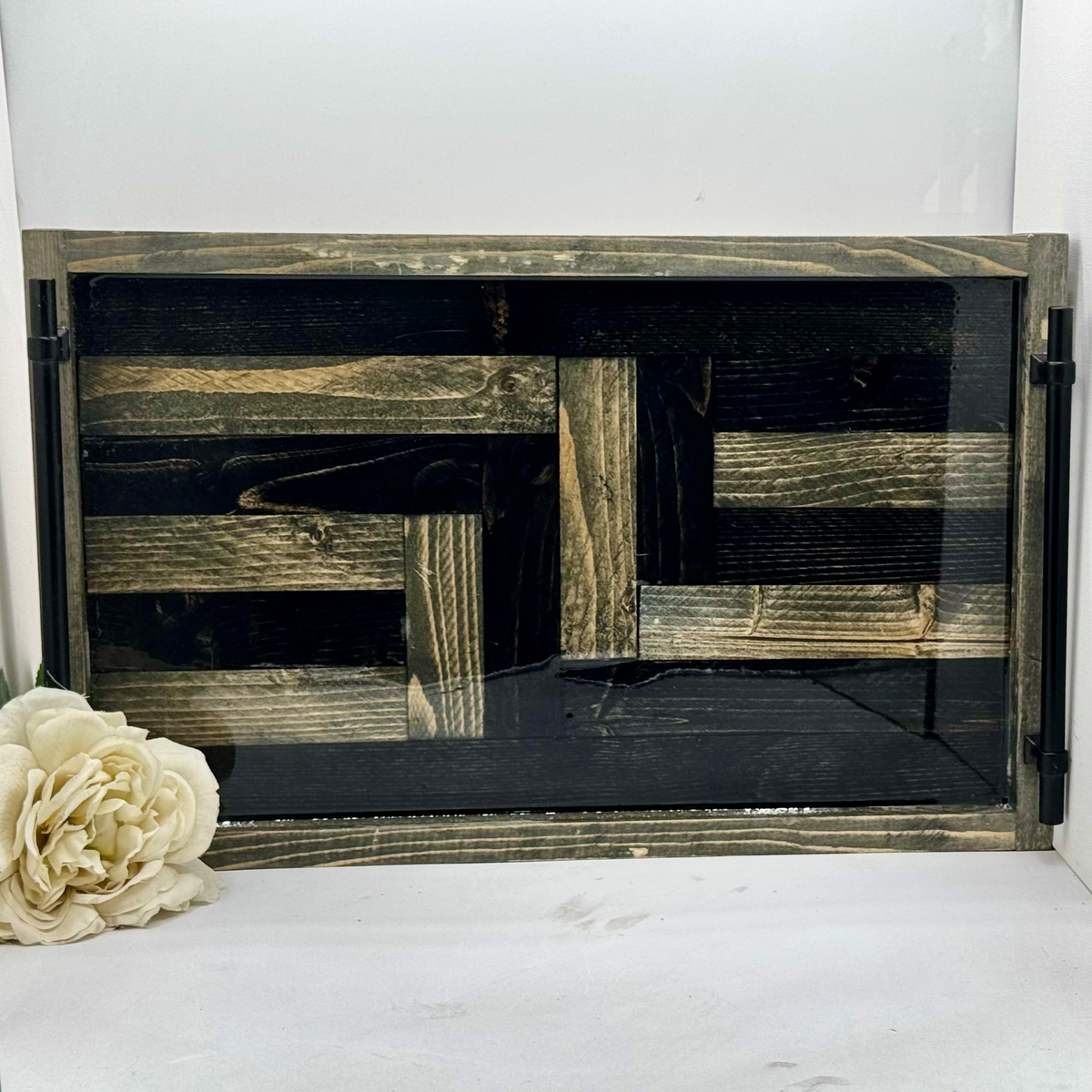 Charcoal Labyrinth Wooden Tray