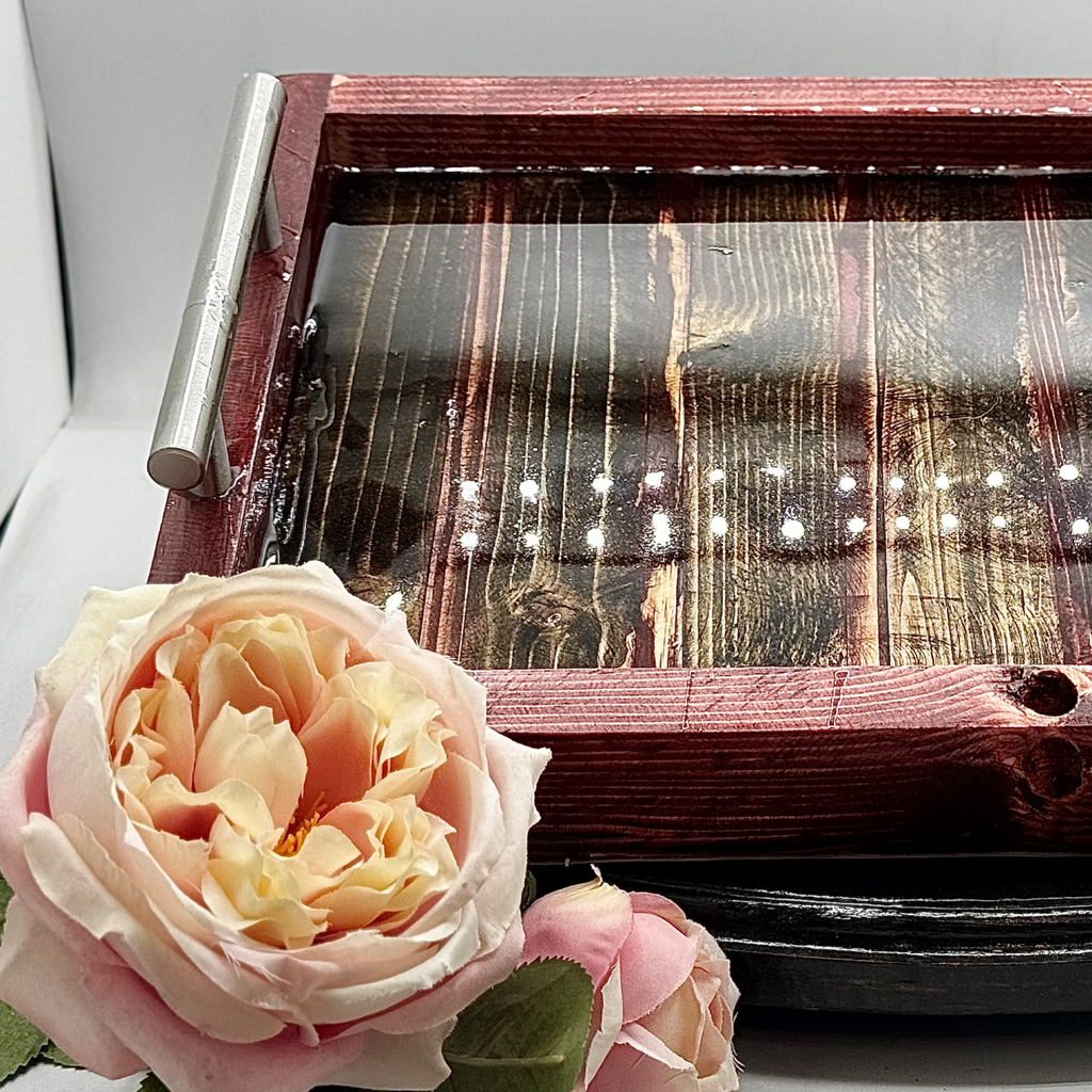 Charred Barnwood Wooden Tray Collection