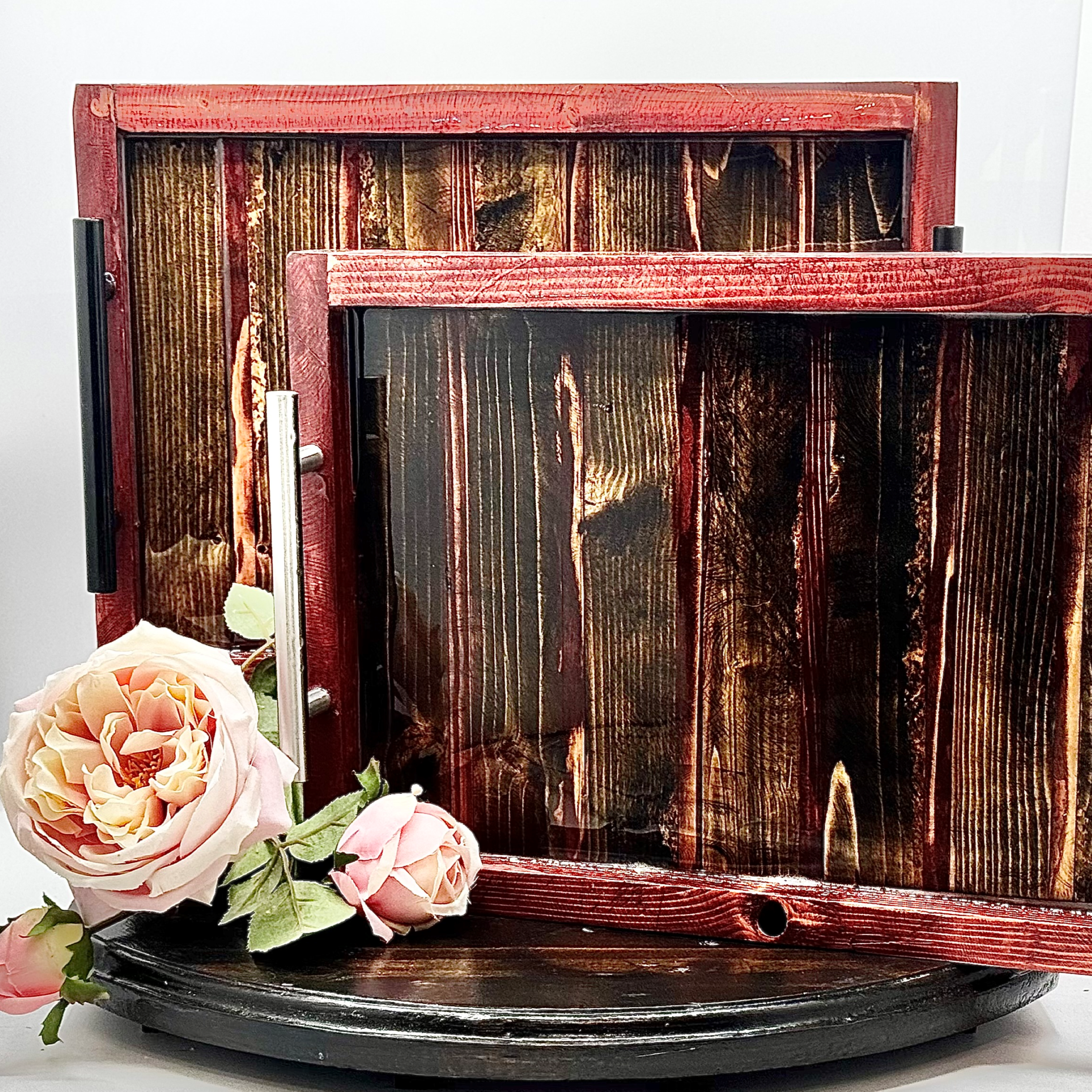 Charred Barnwood Wooden Tray Collection