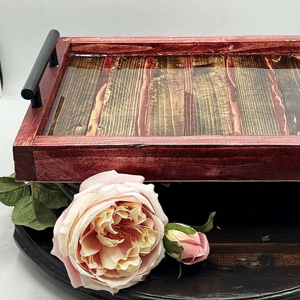 Charred Barnwood Wooden Tray Collection