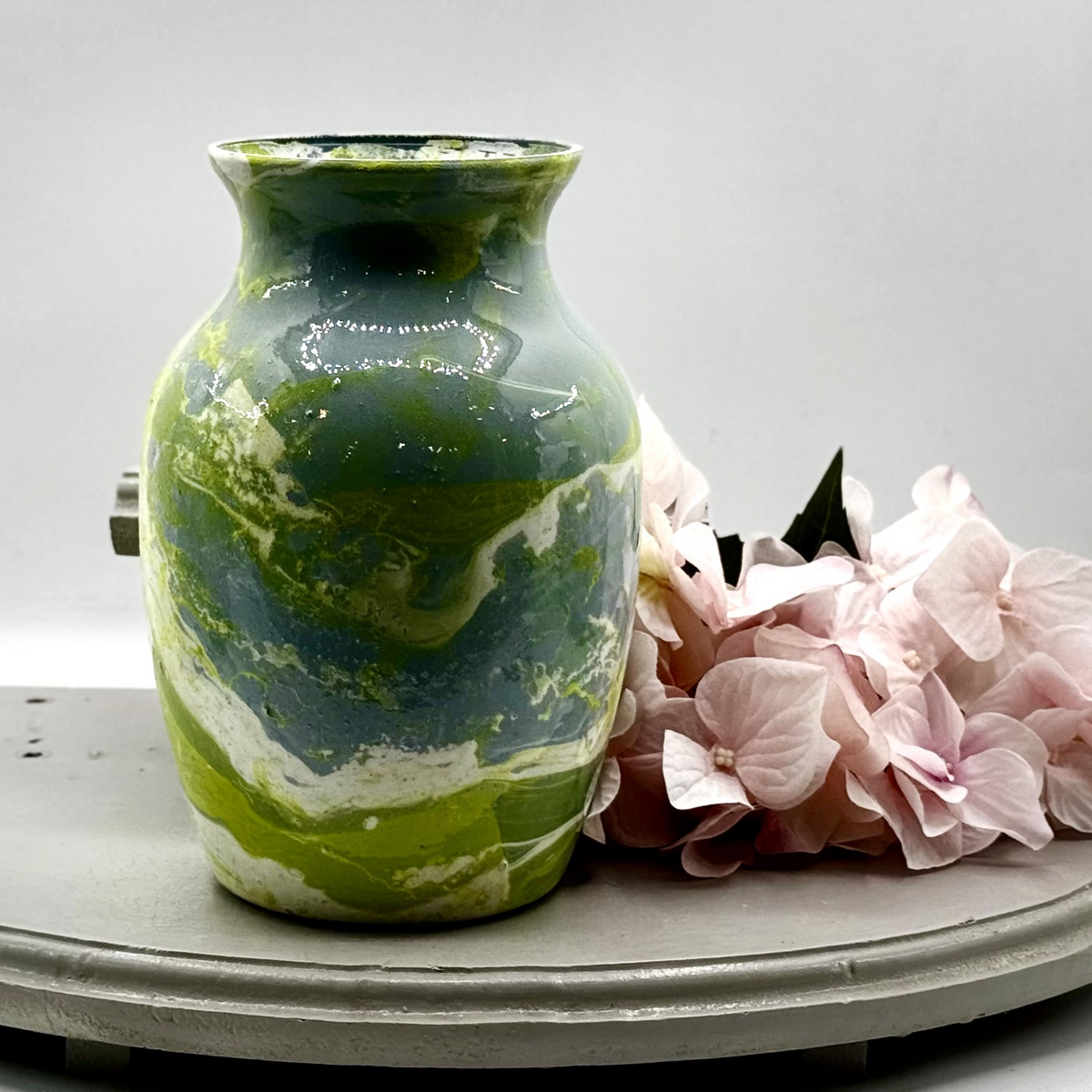 Chartreuse Marble Glass Vase Collection