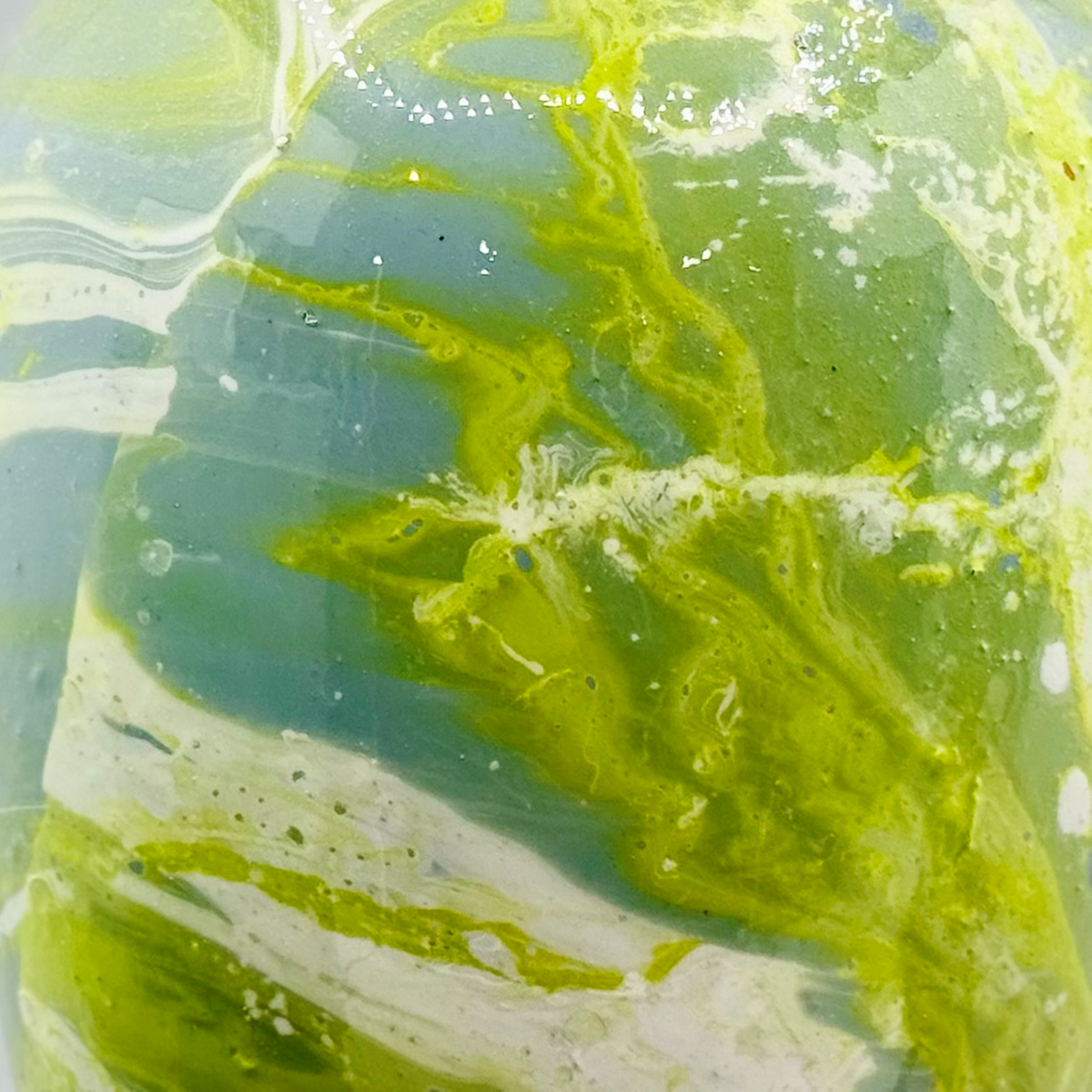 Chartreuse Marble Glass Vase Collection