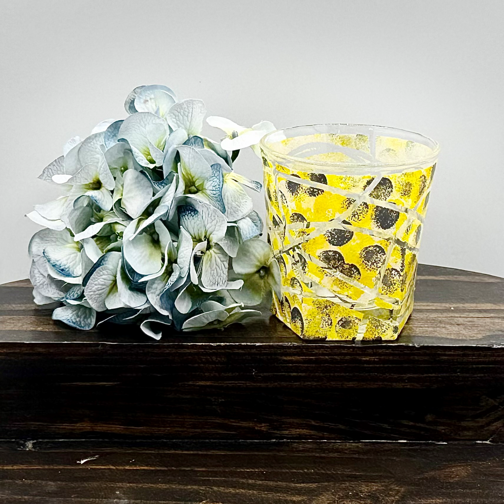 Citron Mosaic Rock Glass