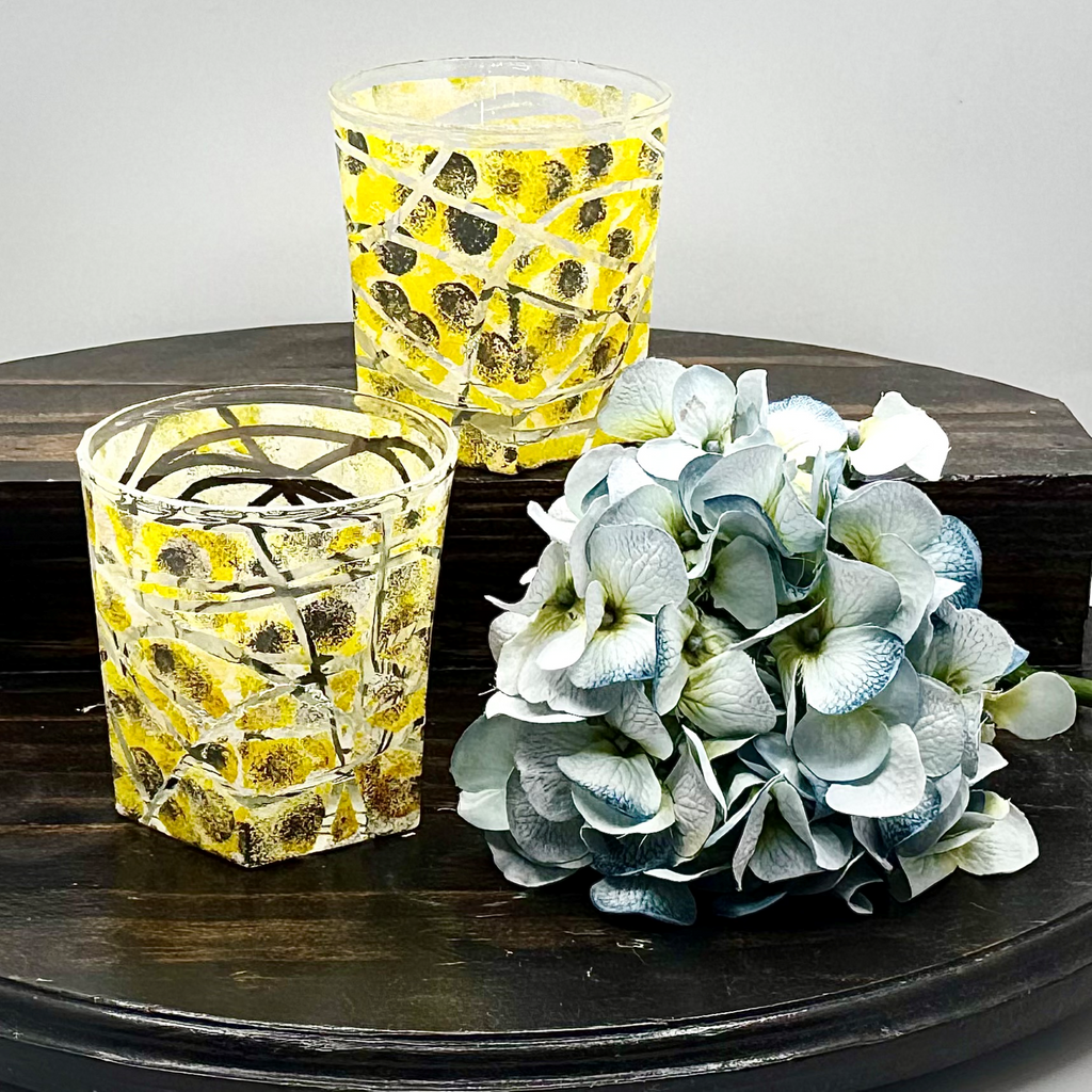 Citron Mosaic Rock Glass