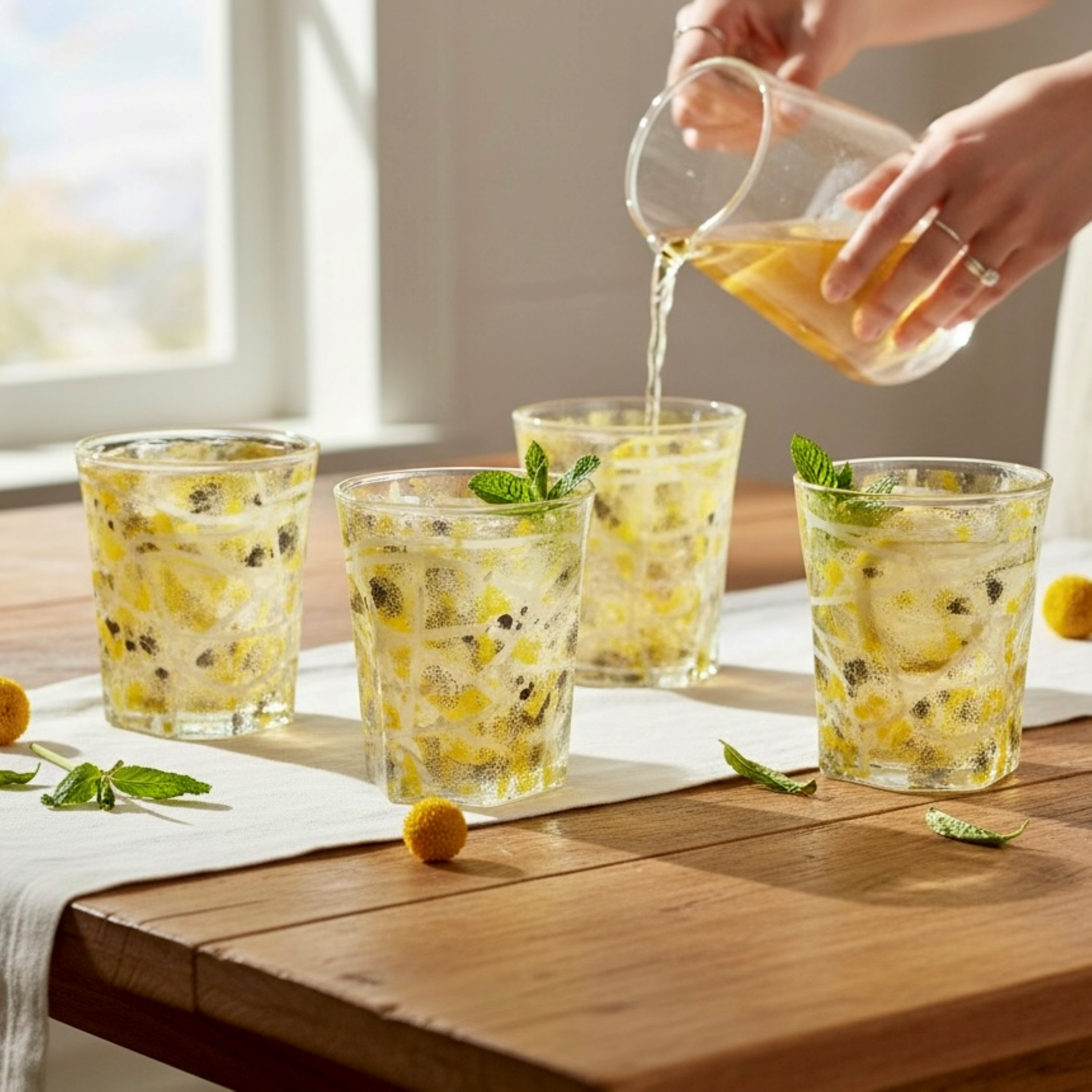 Citron Mosaic Rock Glass