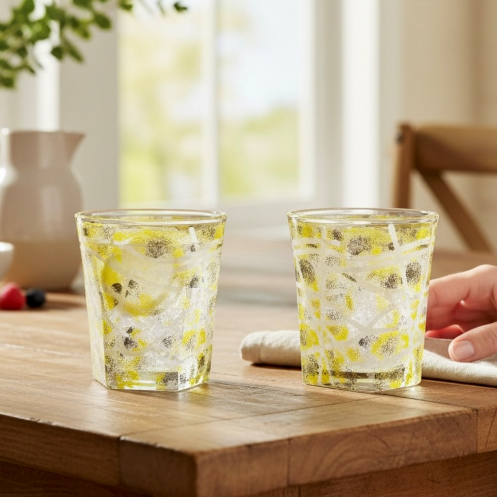 Citron Mosaic Rock Glass