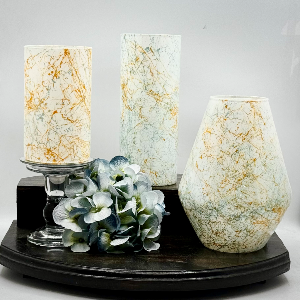 Coastal Swirl Glass Vase Collection
