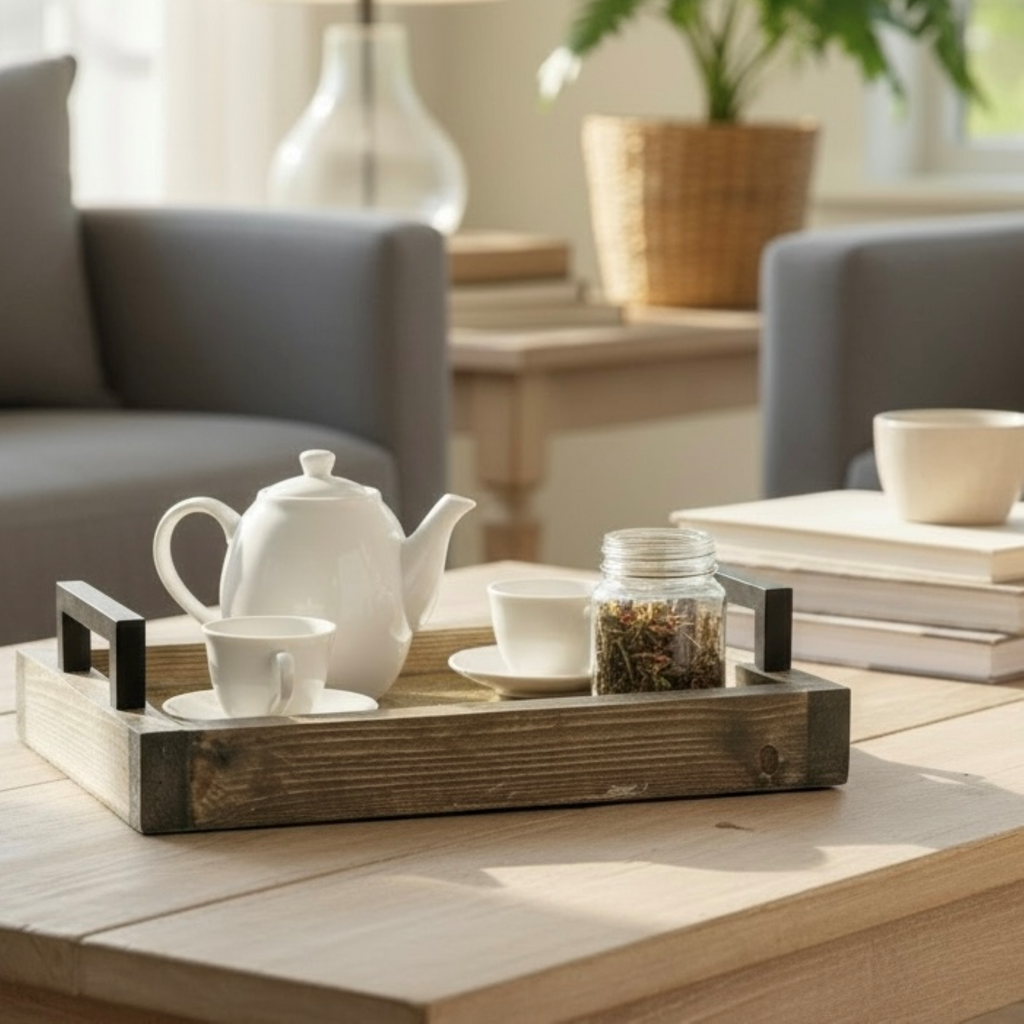 Coastal Swirl Wooden Tray Collection