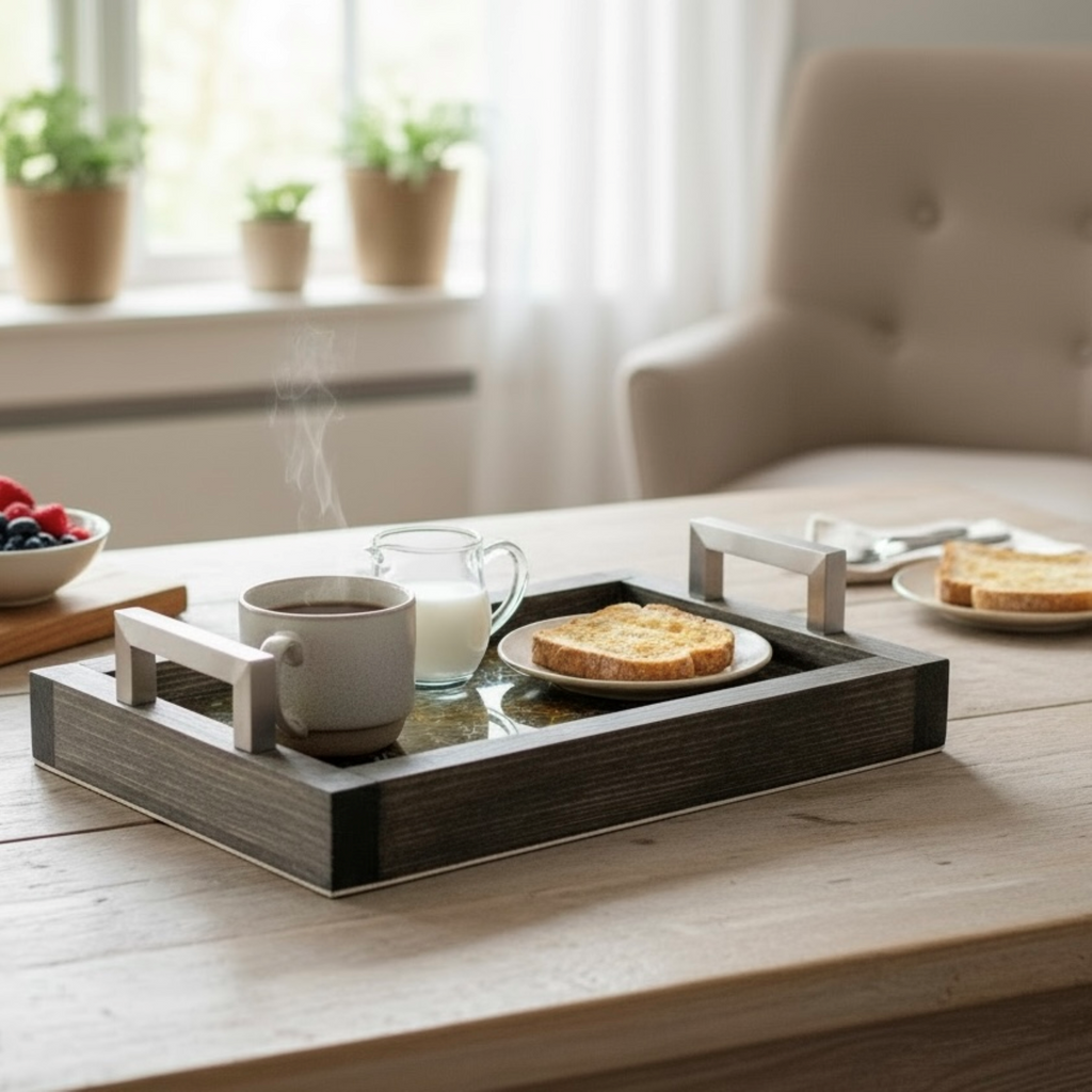 Coastal Swirl Wooden Tray Collection