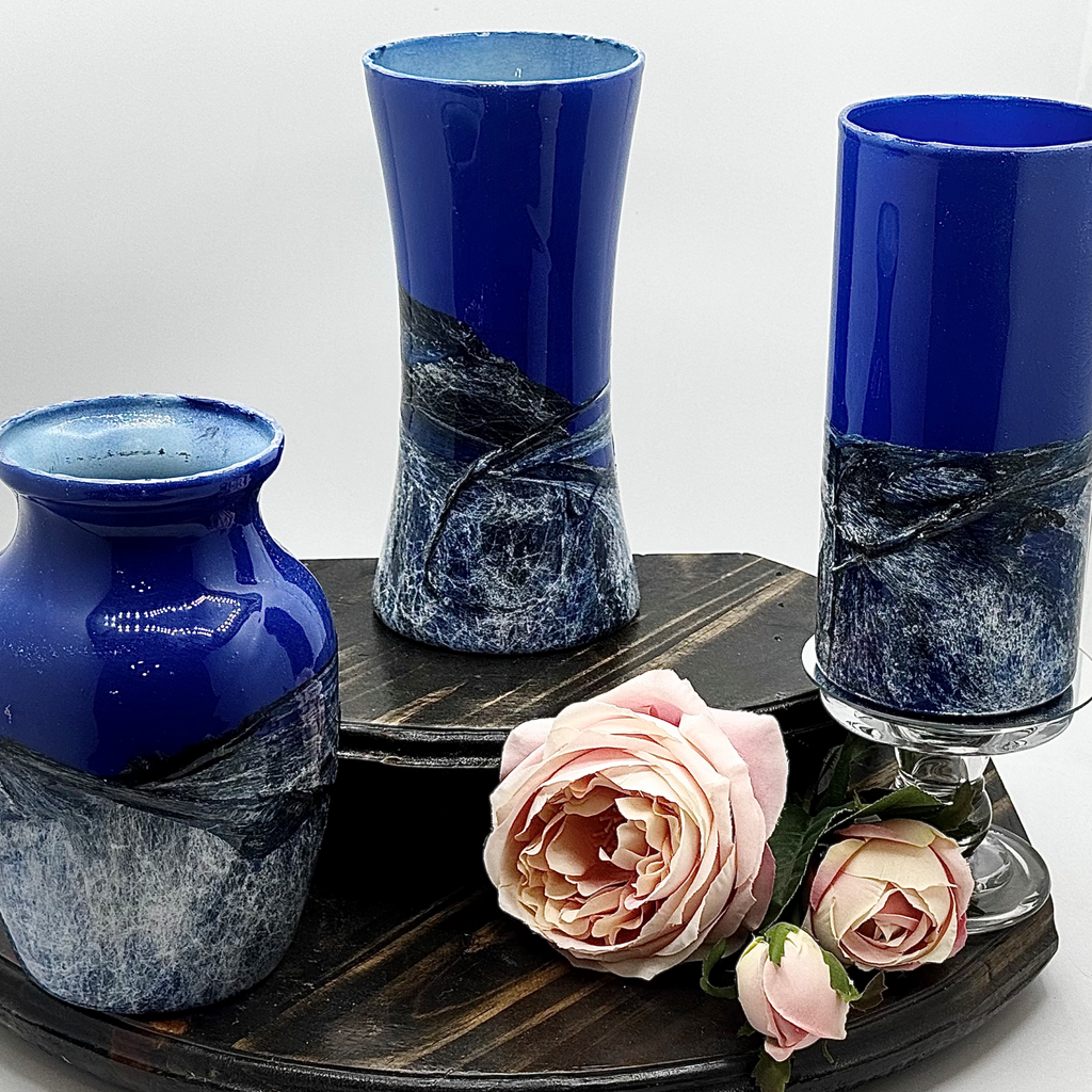 Cobalt Surge Glass Vase Collection