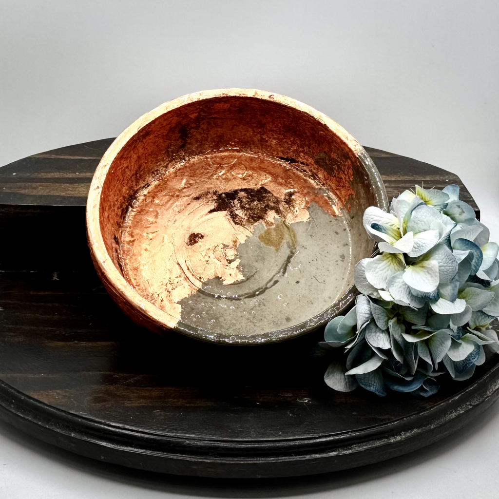 Copper Crested Cement Bowl