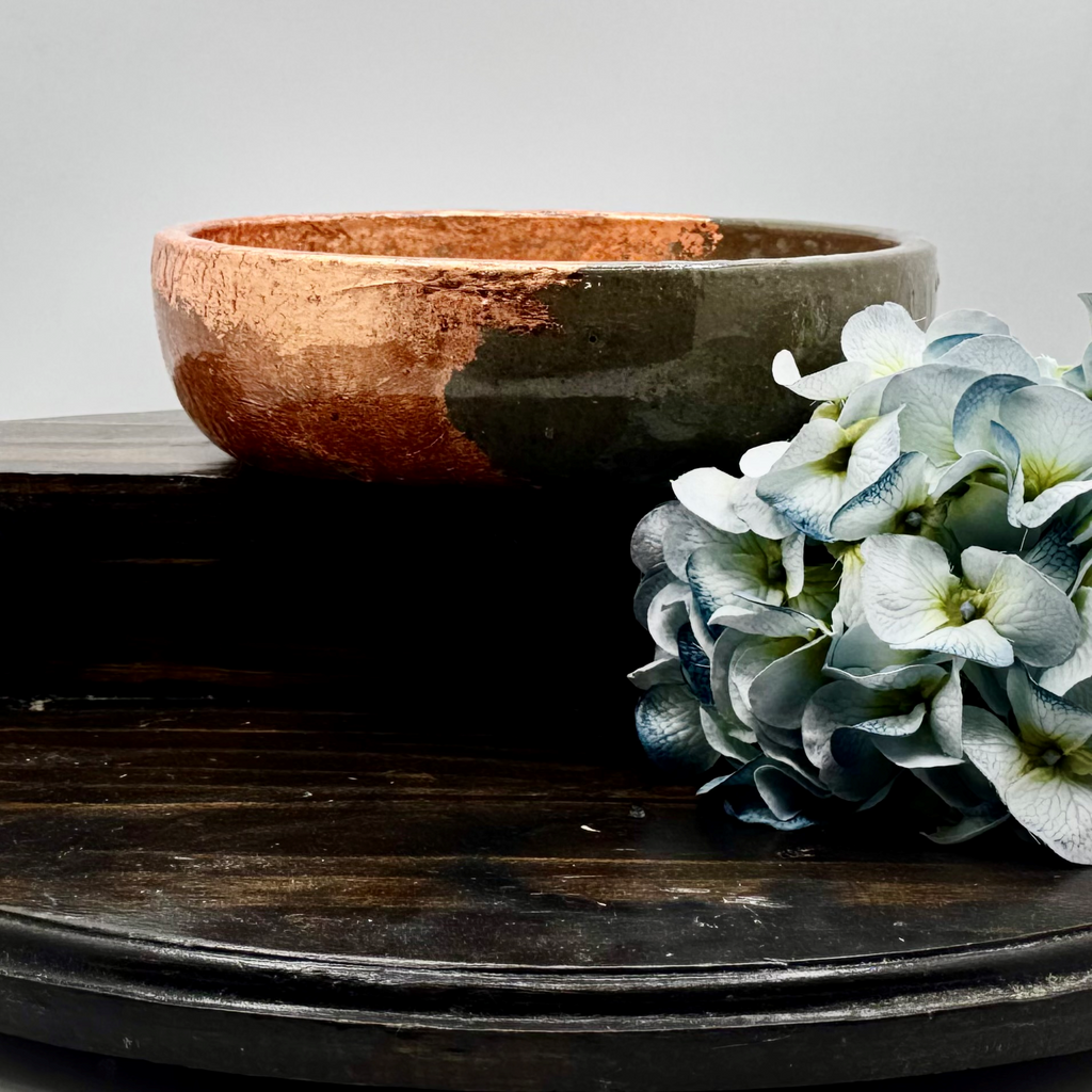 Copper Crested Cement Bowl