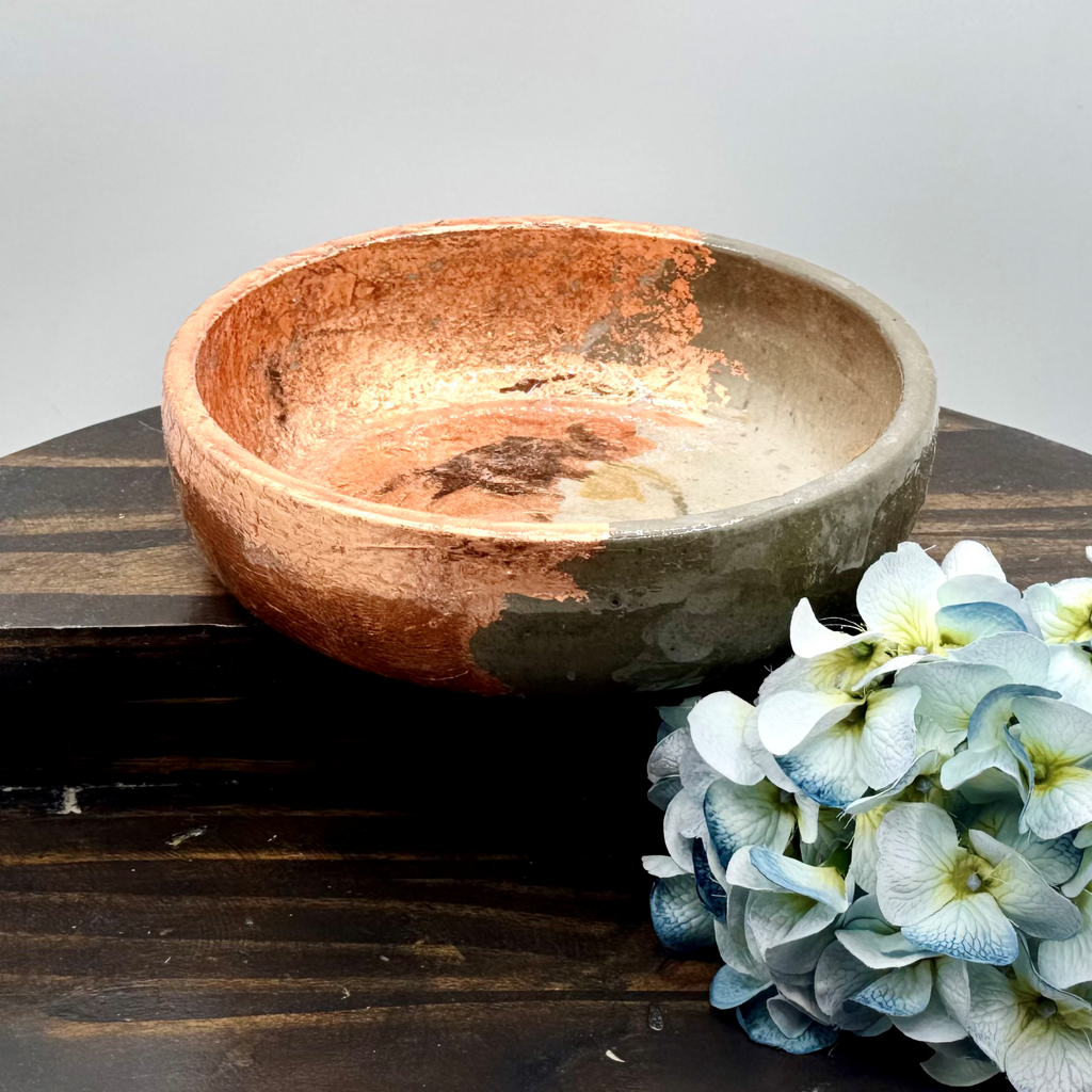 Copper Crested Cement Bowl