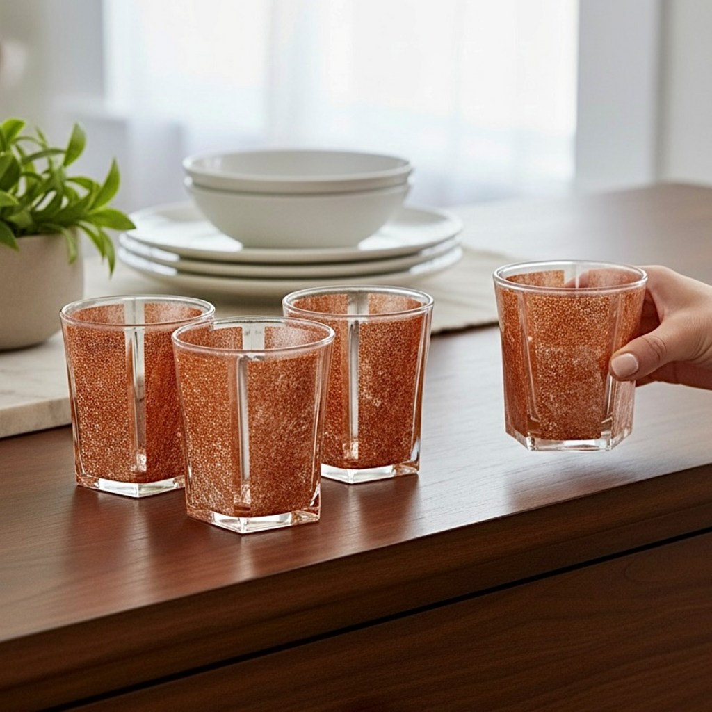 Copper Textured Rock Glass