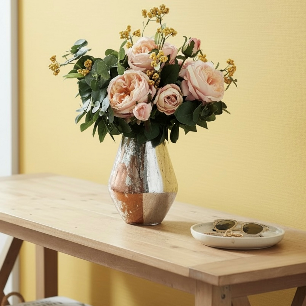 Coppered Frost Glass Vase Collection