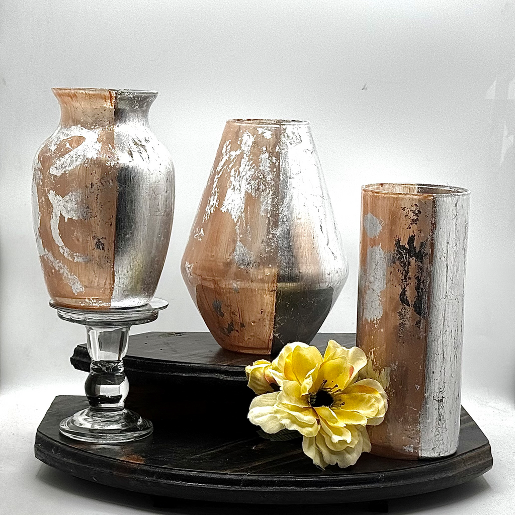 Coppered Frost Glass Vase Collection