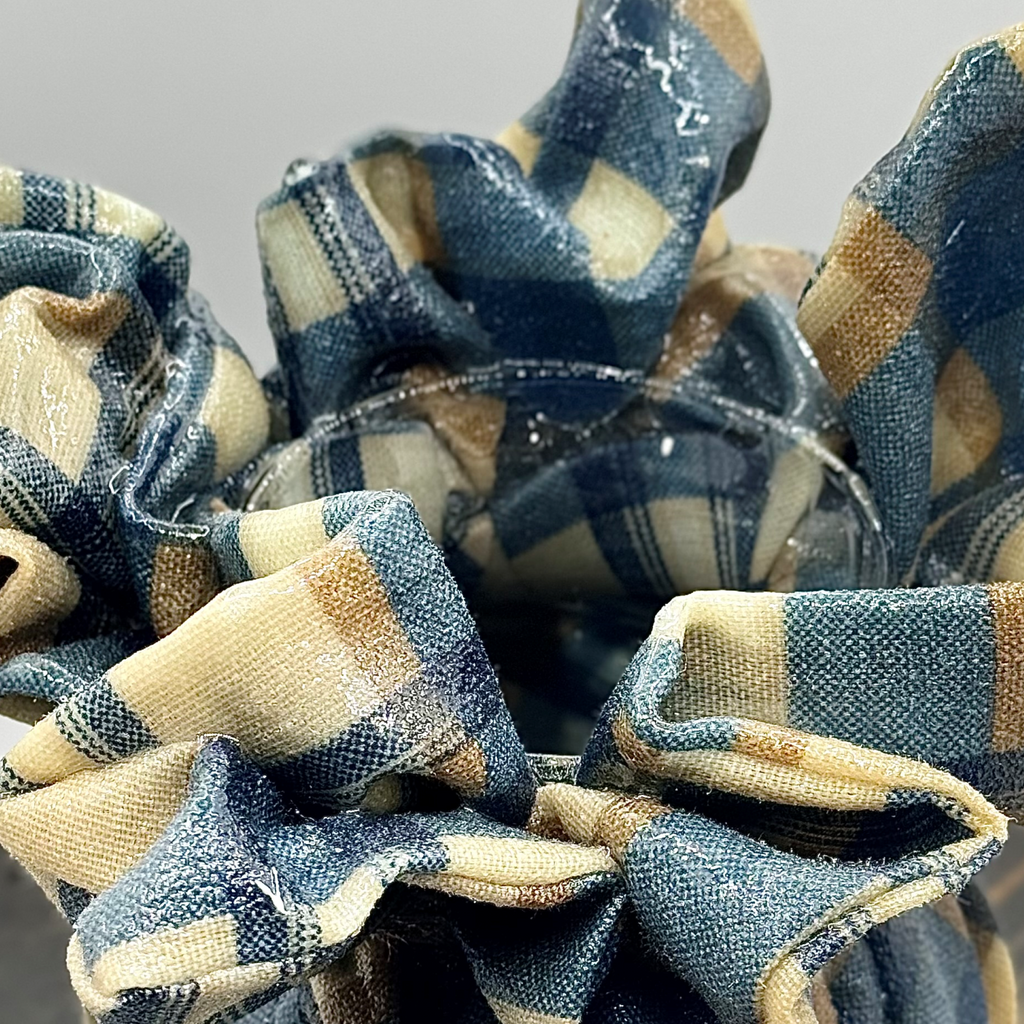 Cottage Plaid Glass Vase