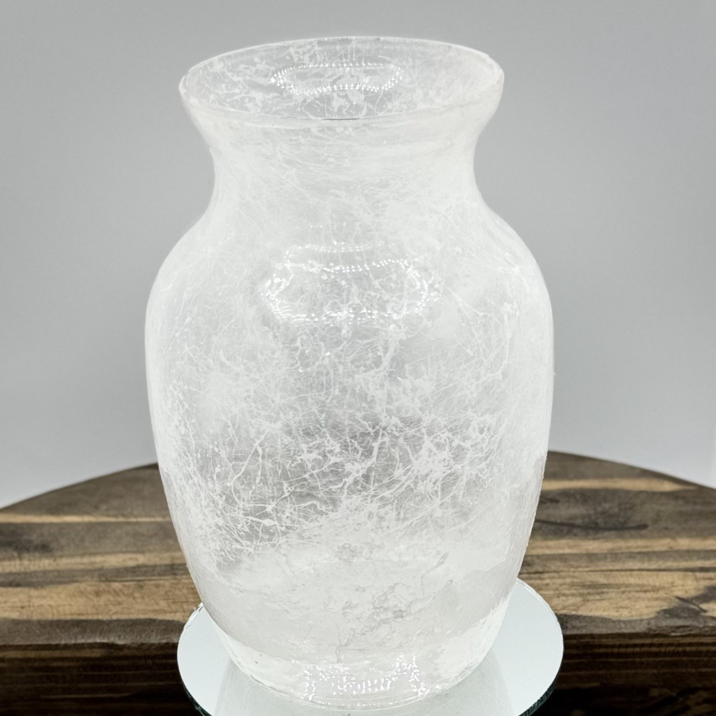 Cracked Ice Glass Vase Collection
