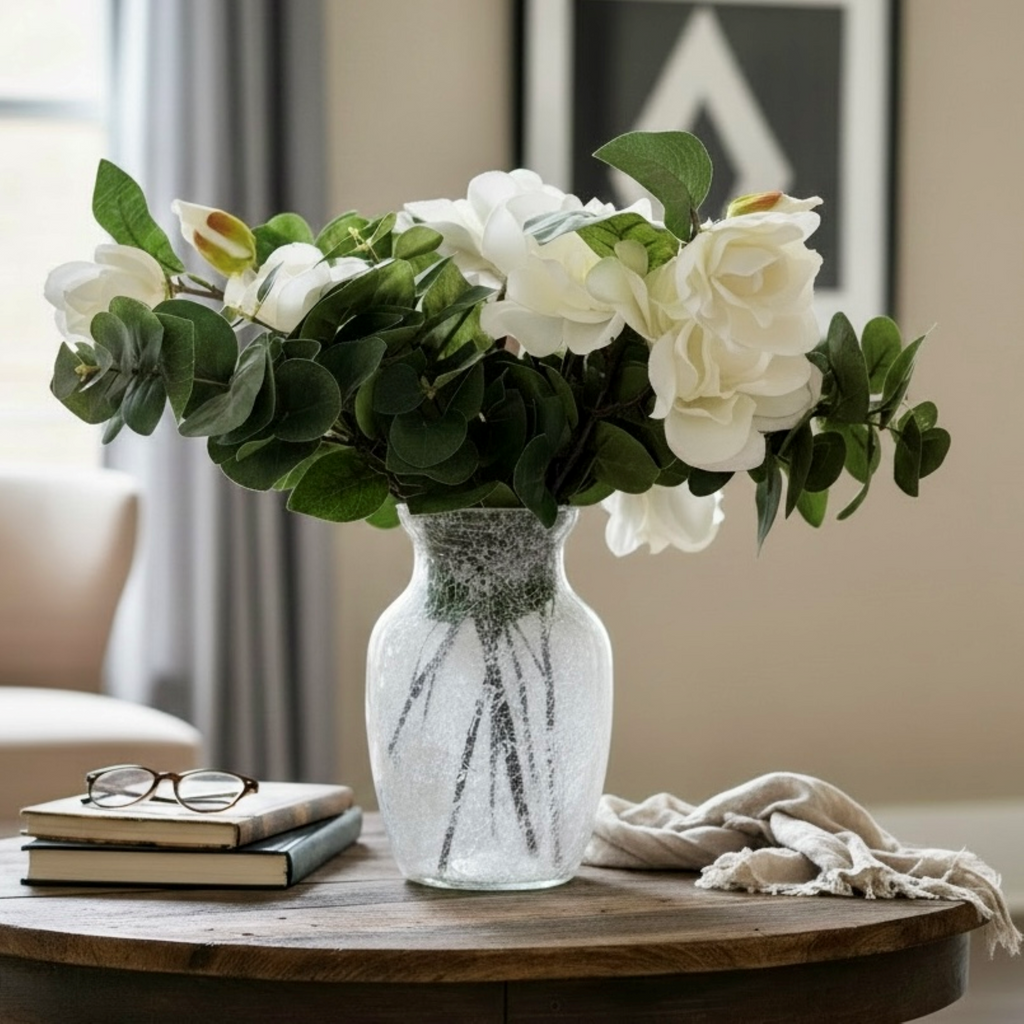 Cracked Ice Glass Vase Collection