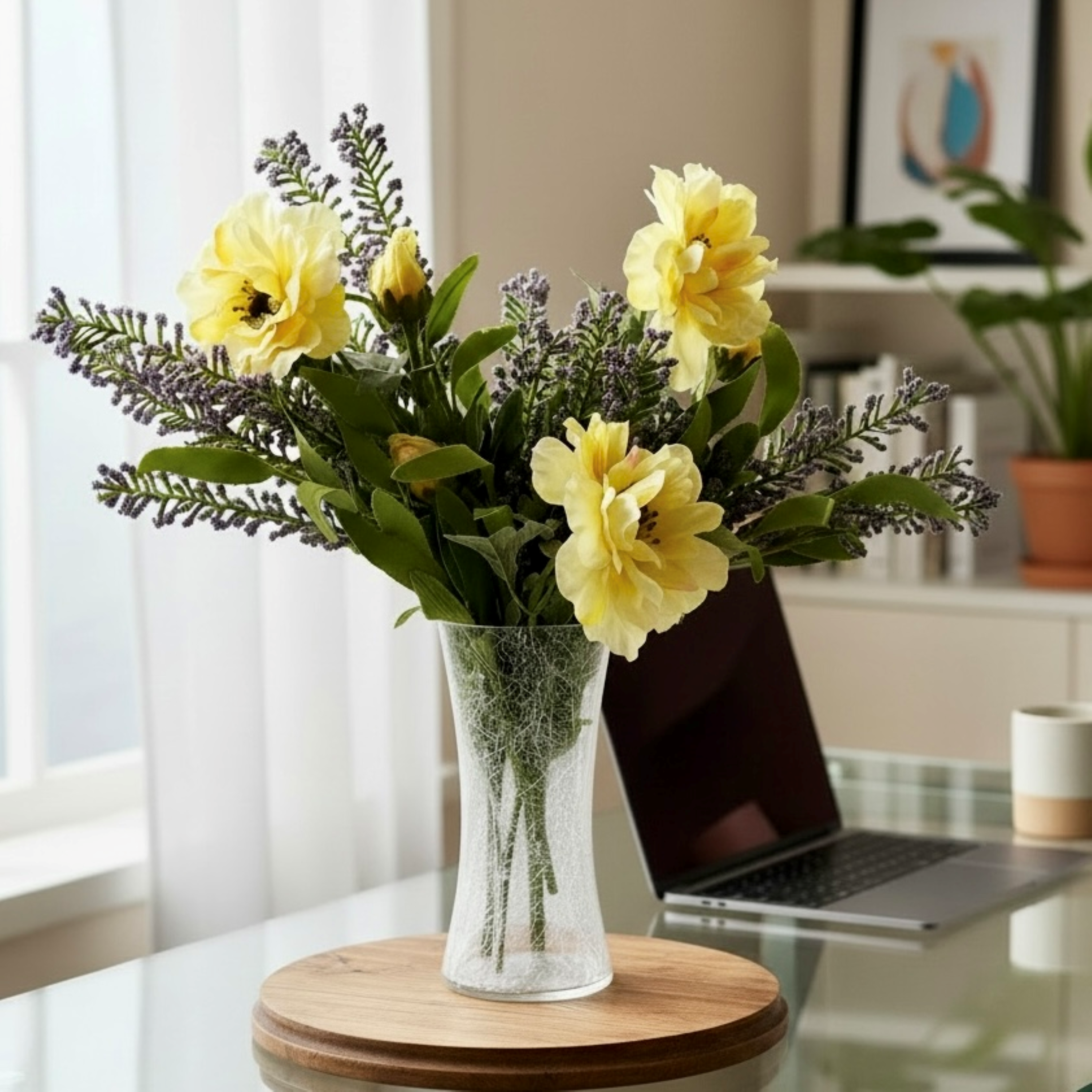 Cracked Ice Glass Vase Collection