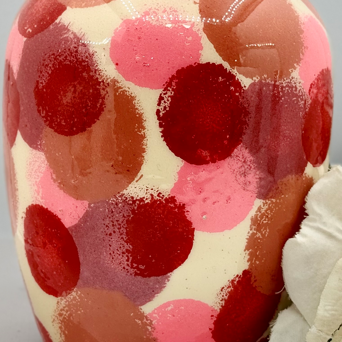 Crimson Mosaic Glass Vase