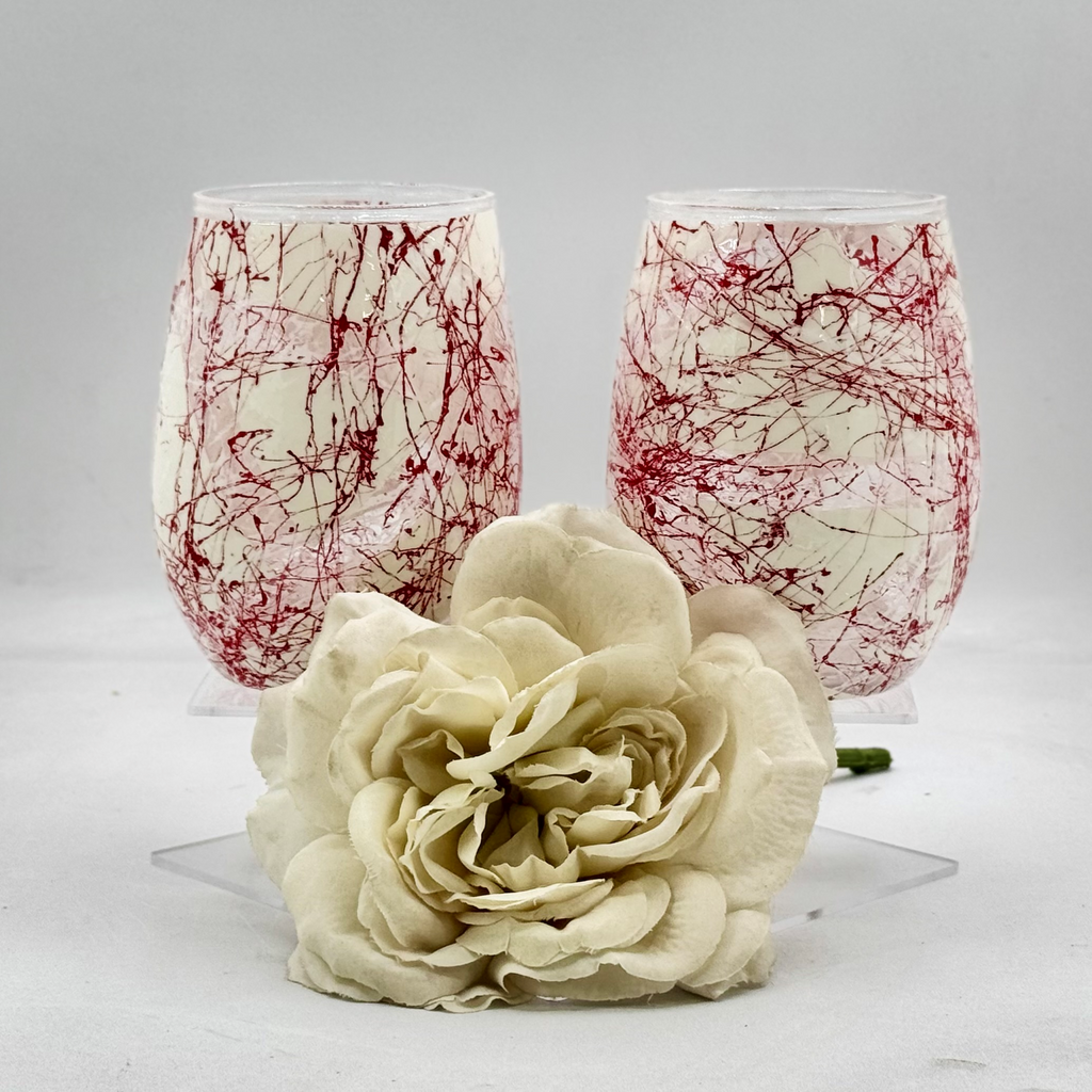 Crimson Web Stemless Wine Glass