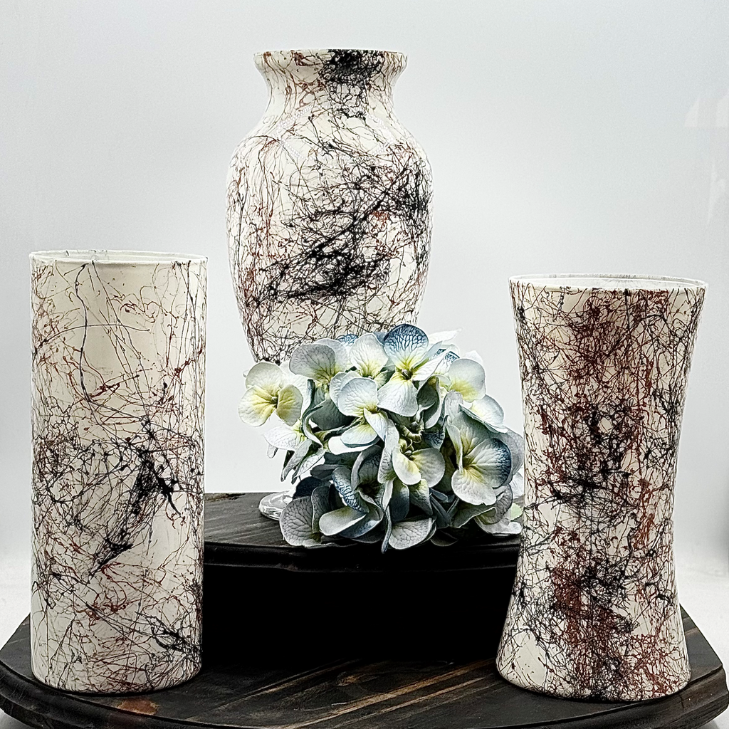 Ebony & Bronze Glass Vase Collection